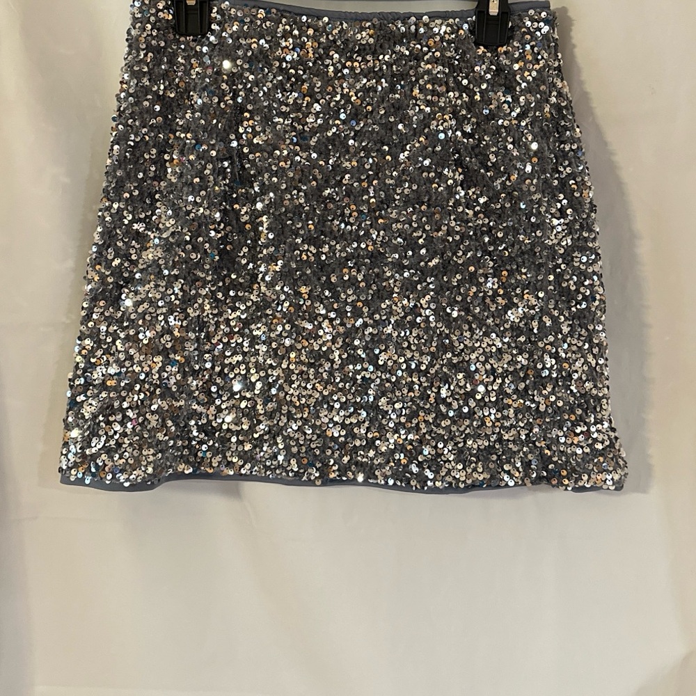 SHEIN Silver Sequin Mini Skirt